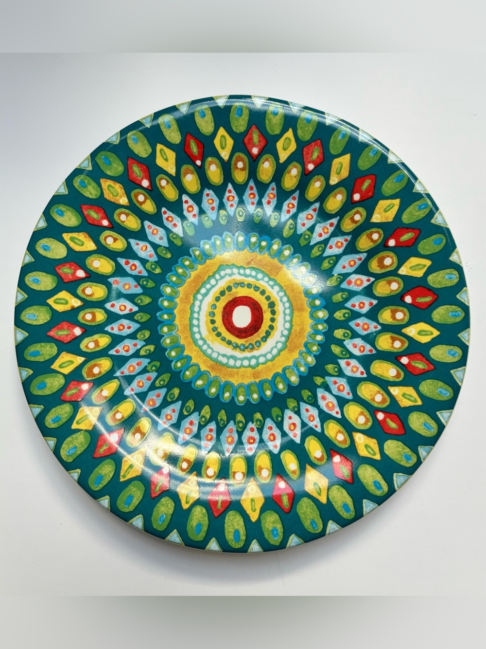 “Mayan Jewel” Teal Appetizer Plates by 222 Fifth set of 6